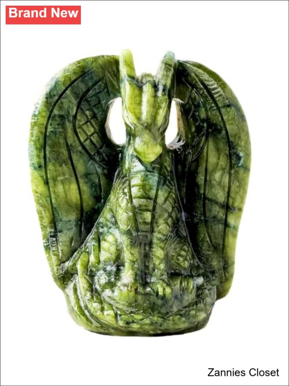 ✨ Natural Xiuyan Jade Dragon Statue Figurine, Handcrafted Collectible Sculpture